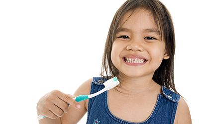 Little girl with toothbrush